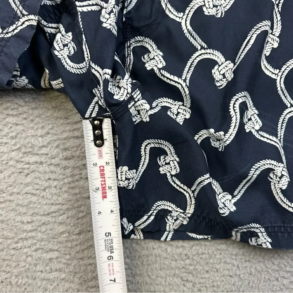 Nautica Swim Trunks Mens 40 Blue White Nautical‎ Rope Mesh Lined Shorts